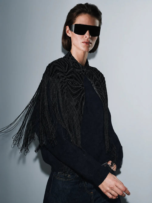 GREAT DRESS: Tassel Cape Shawl